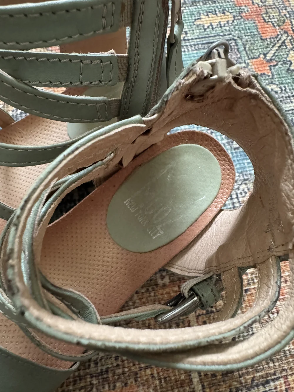 Women's Strappy Wedge Sandals in Sage Green